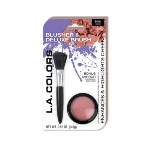 L.A. Colors Natural Blusher con Cepillo Deluxe | Rubor compacto